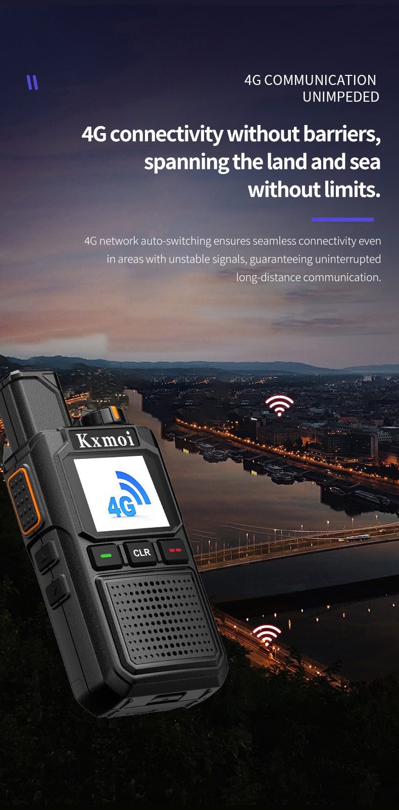 Kxmoi KX-777 Walkie Talkie POC Two Way Radio Long Distance For Nationwide Team Activities