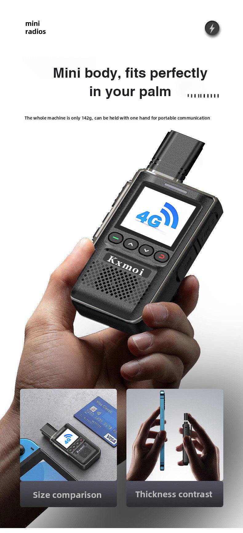 Kxmoi KX-918 Global Two Way Radio Long Range Poc Walkie Talkie For Logistics Warehouse Construction