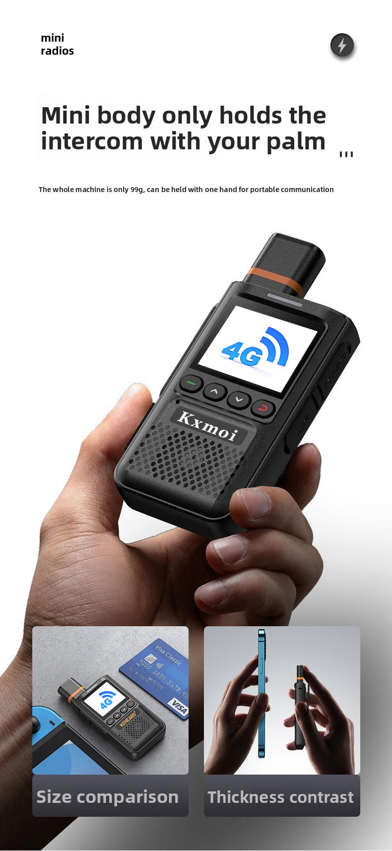 KXMOI KX-912 Walkie Talkie Global Poc Two Way Radio For Nationwide Communication