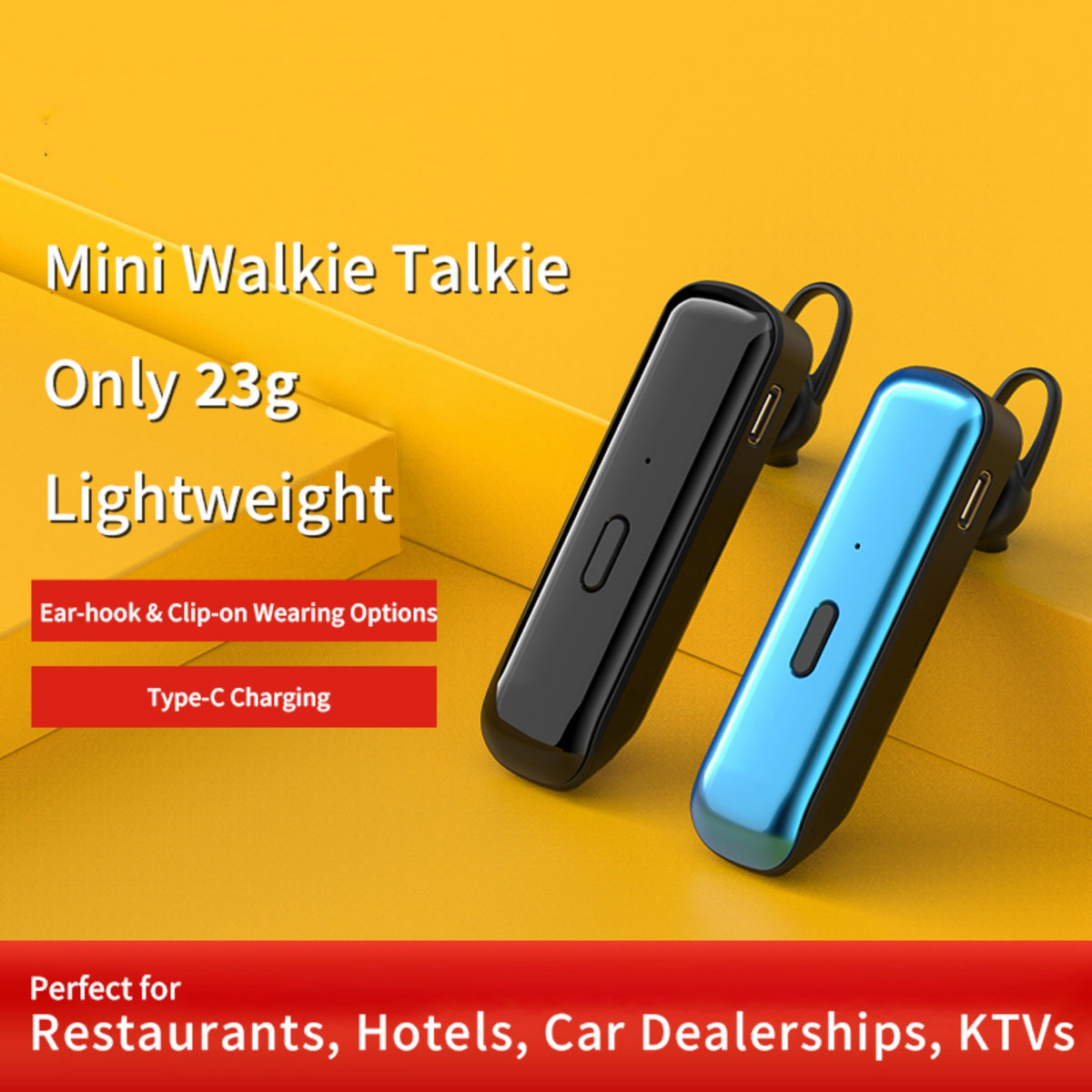 Kxmoi KX-03 Walkie Talkie Mini Size Ear Hook Type For Hotels Shopping Malls