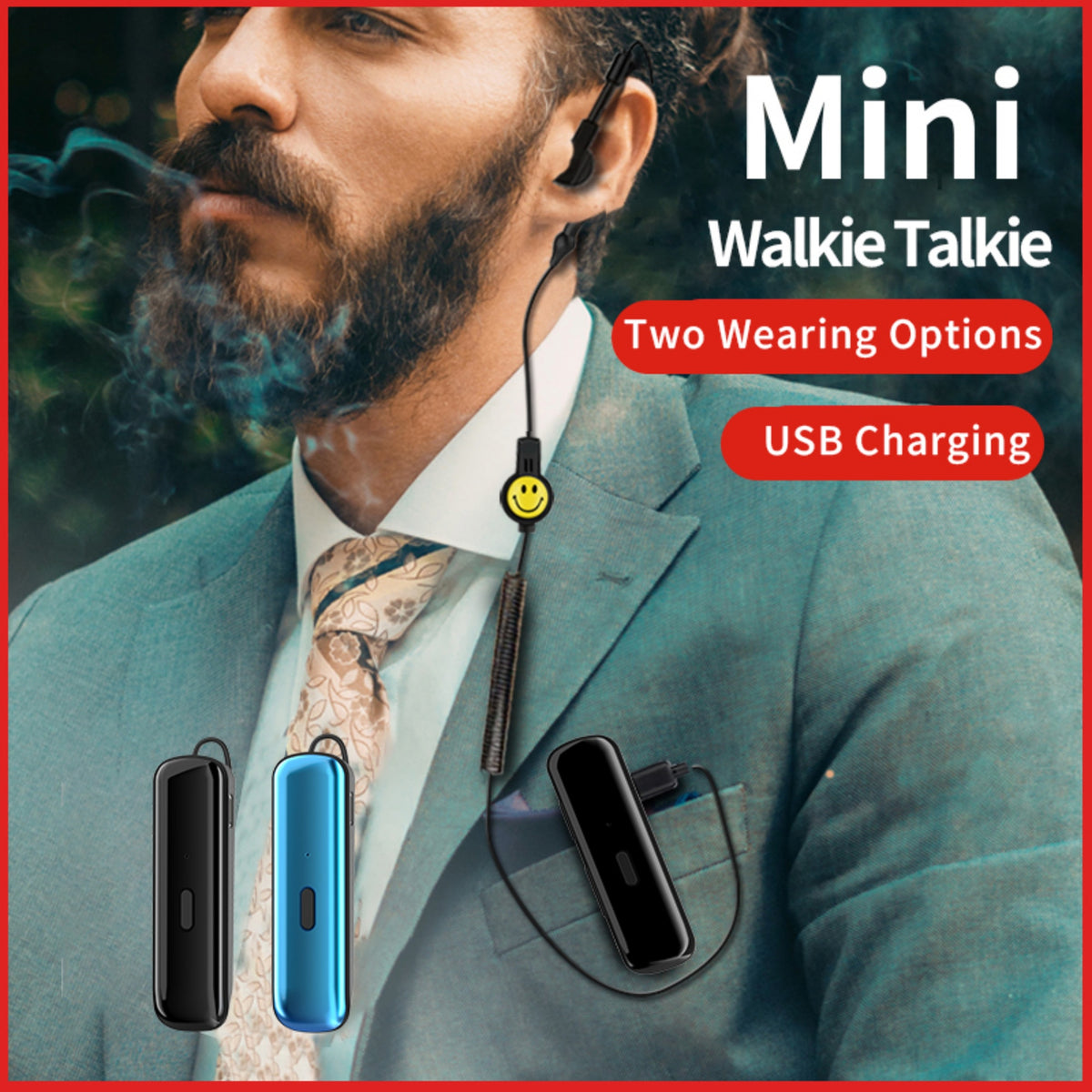 Kxmoi KX-03 Walkie Talkie Mini Size Ear Hook Type For Hotels Shopping Malls