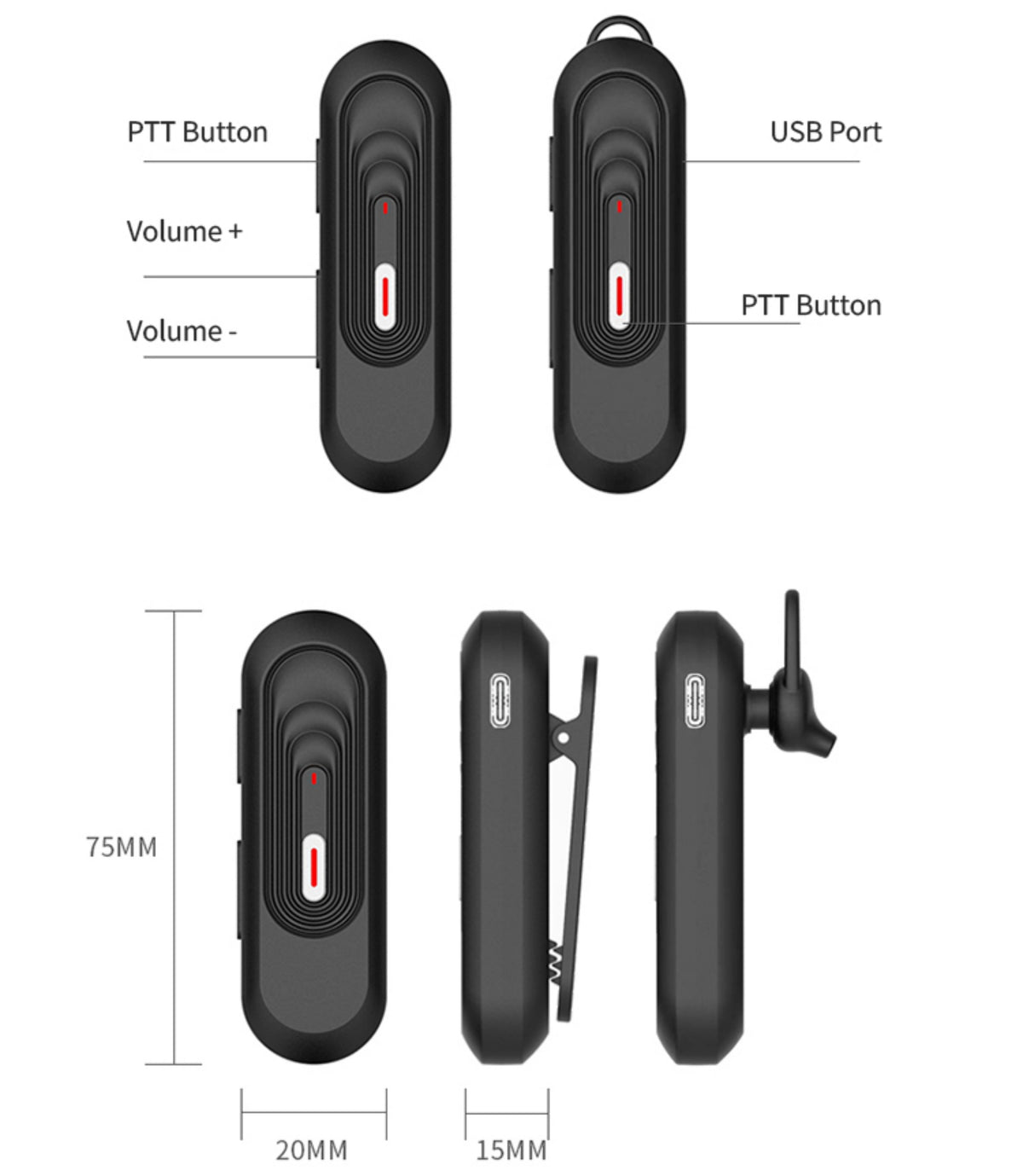 Kxmoi KX-01 Mini Walkie Talkie Earphone Type For Plaza Shopping Mall Hotel Restuarants