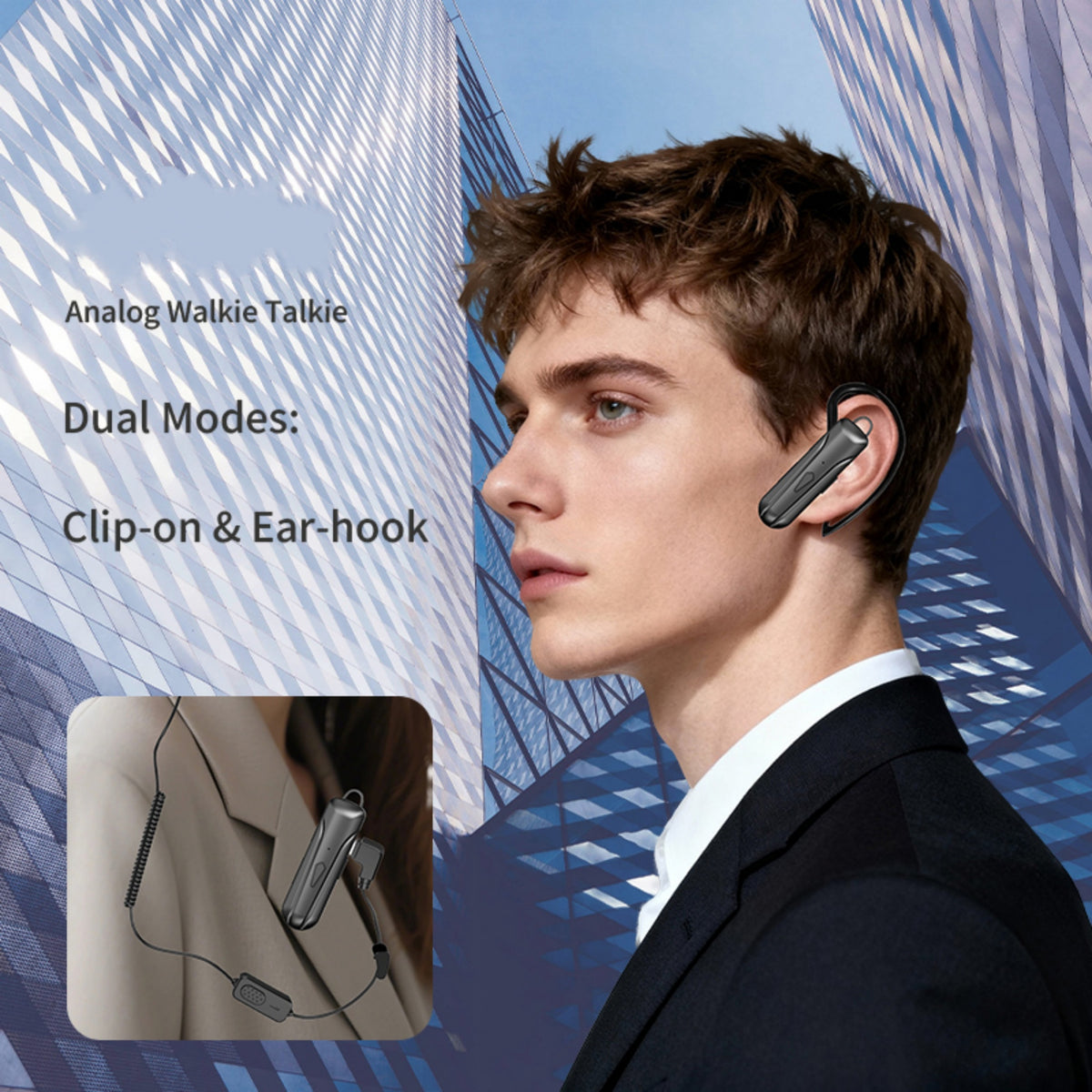 Kxmoi KX-05 Small Size Walkie Talkie Earphone Shape For Security Guard